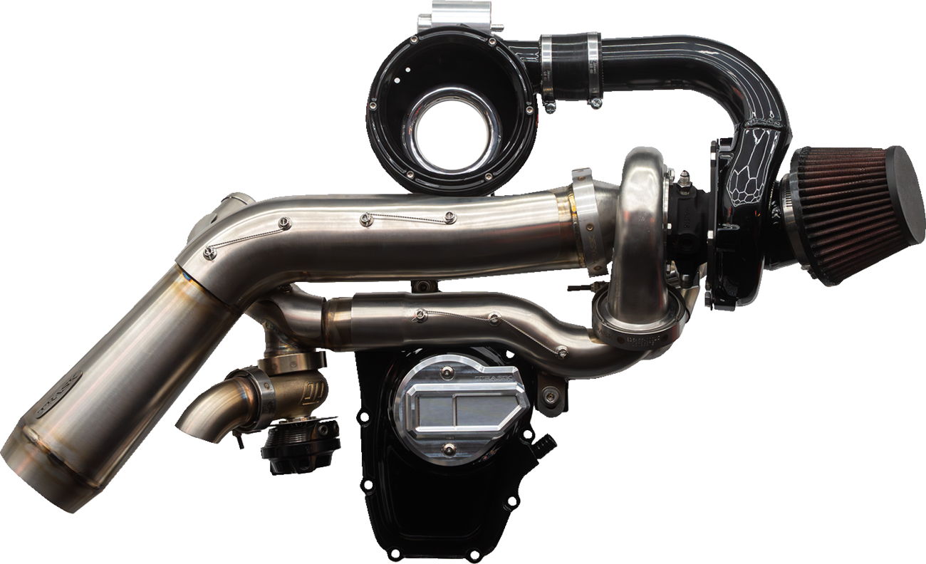 Trask Tornado Turbo Kit - Stage 2 - Stainless With Black Aluminum - Gen 2 M8