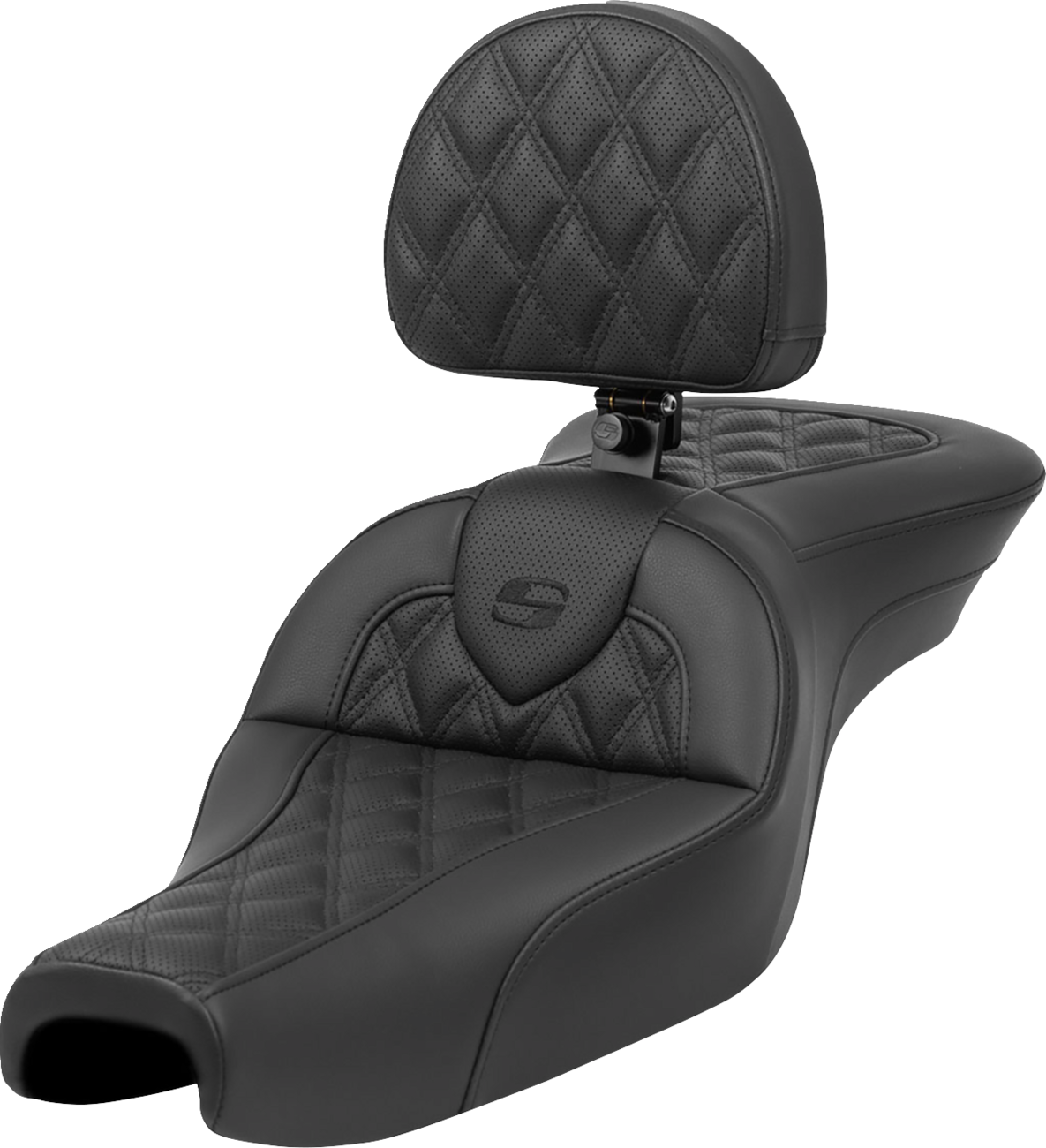 Saddlemen Roadsofa™ Seat - With Backrest - Lattice Stitch - XL '04-'22