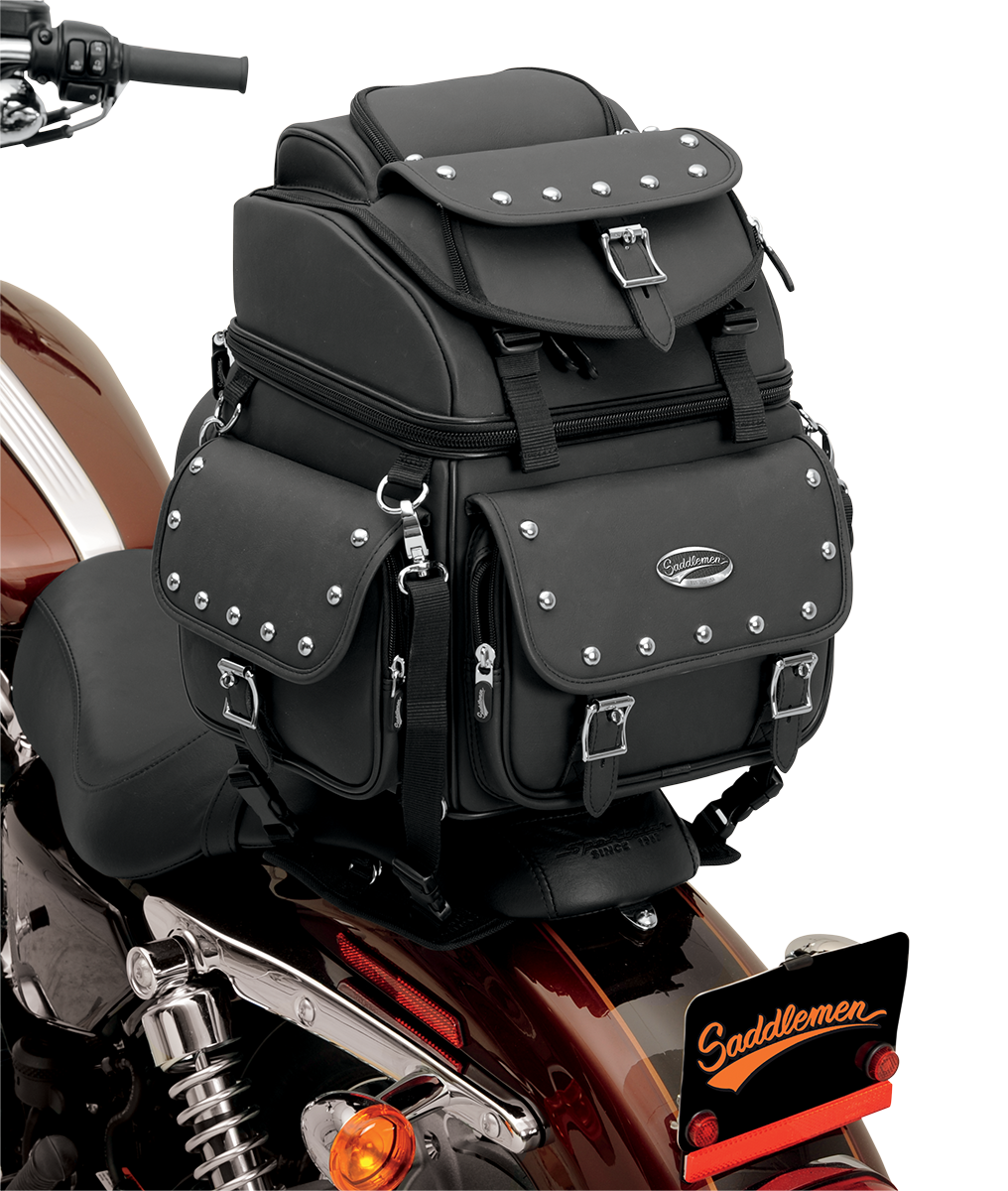 Saddlemen Sissy Bar Bag - Black Studded