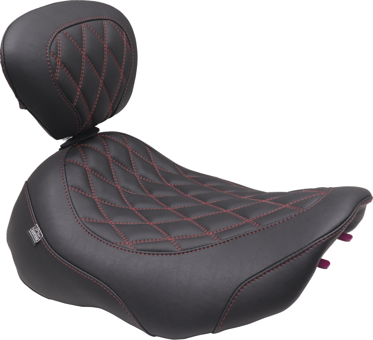 Mustang Wide Tripper™ Seat - Solo - Dark Cherry Stitching - FLT/FLH '23-'25