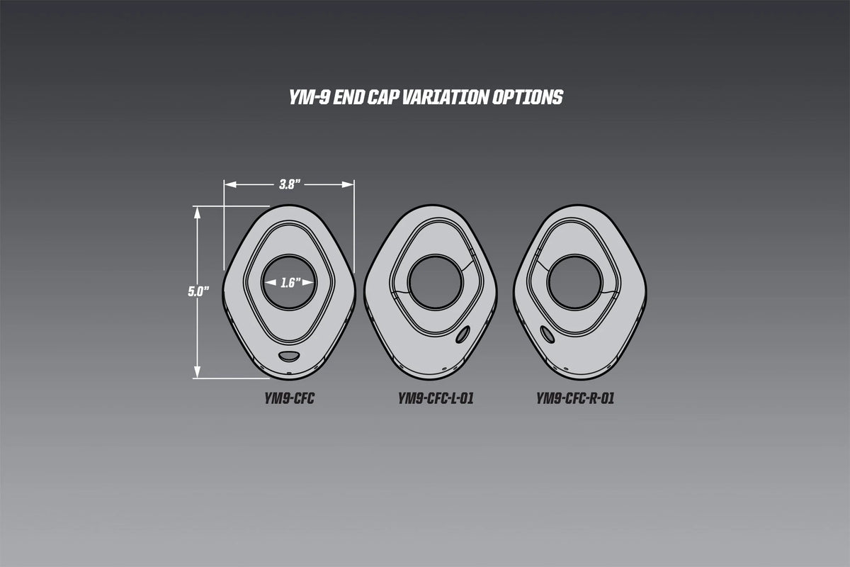 Yoshimura RS-9 Carbon Fiber End Cap Cover, Right Hand, Flat Finish