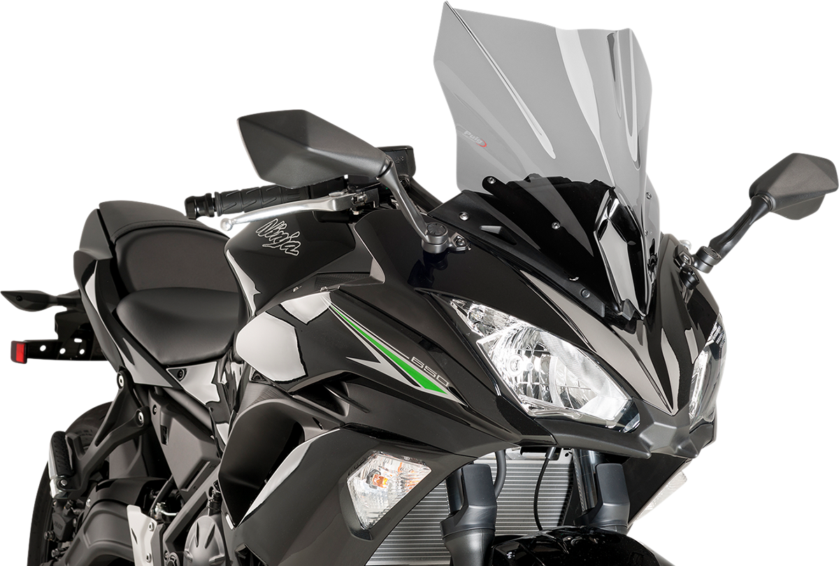 PUIG HI-Tech Parts Race Windscreen - 17-3/4" - Smoke - Kawasaki