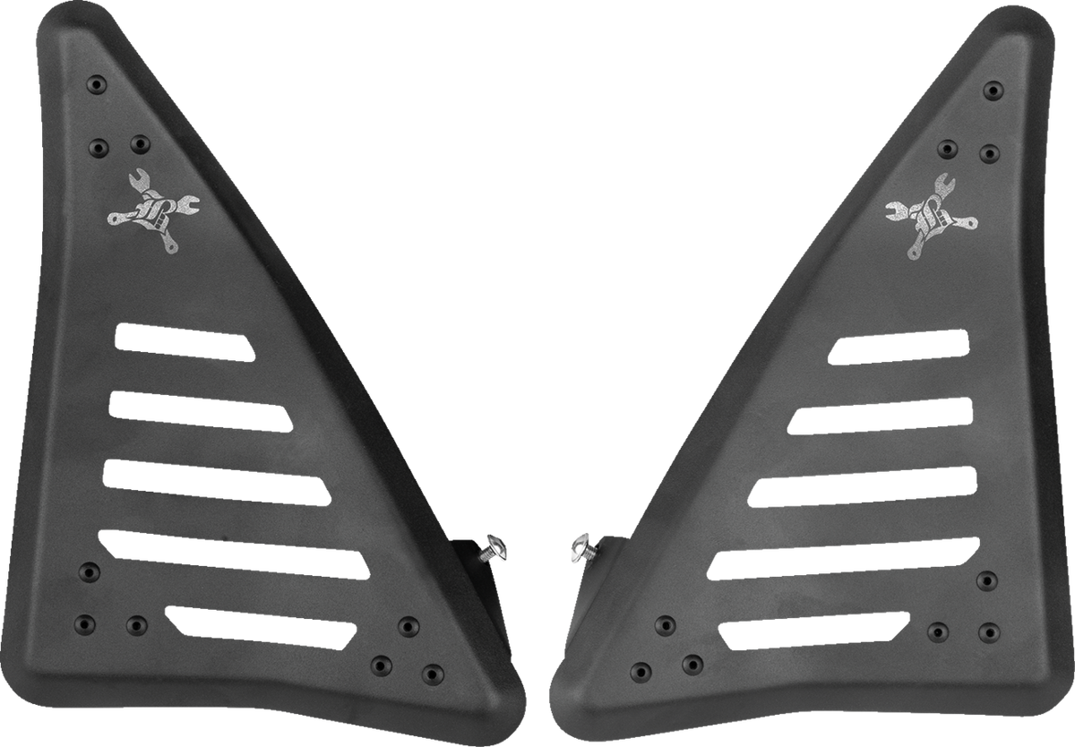 Burly Brand Side Covers - Slash Cut - Black - Honda - CMX