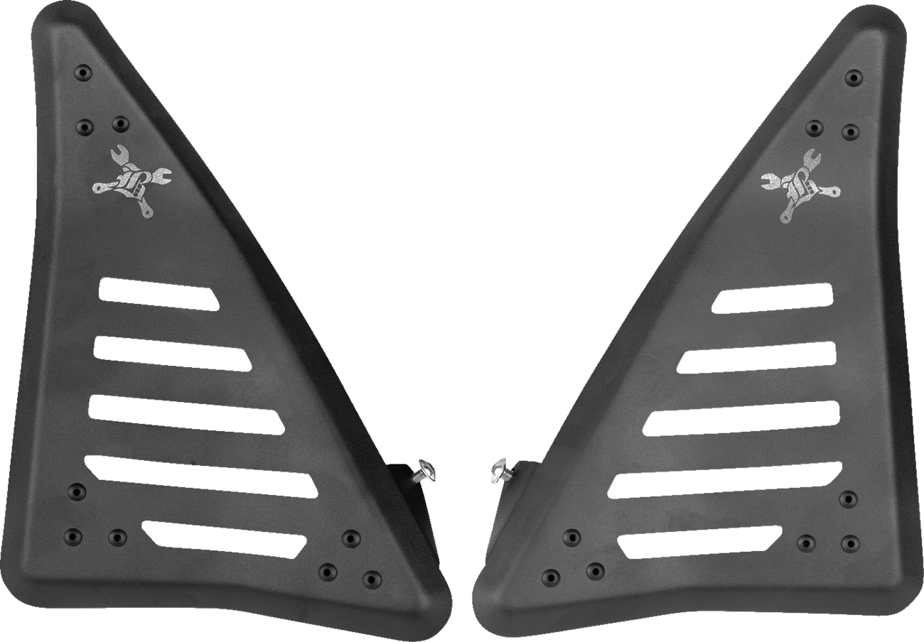 Burly Brand Side Covers - Slash Cut - Black - Honda - CMX