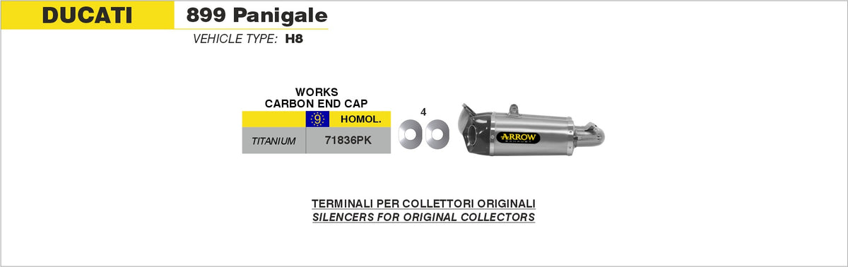 Arrow 71836PK Titanium Works Slip Ons (Right And Left) With Carbon End Cap