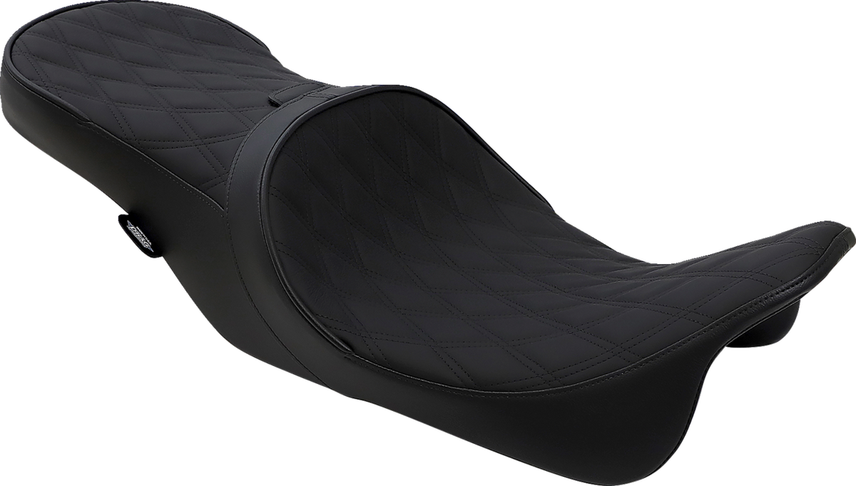 Drag Specialties Seats Low Touring Seat - Solar Reflective - Double Diamond - With Backrest Receiver - FL '08-'23