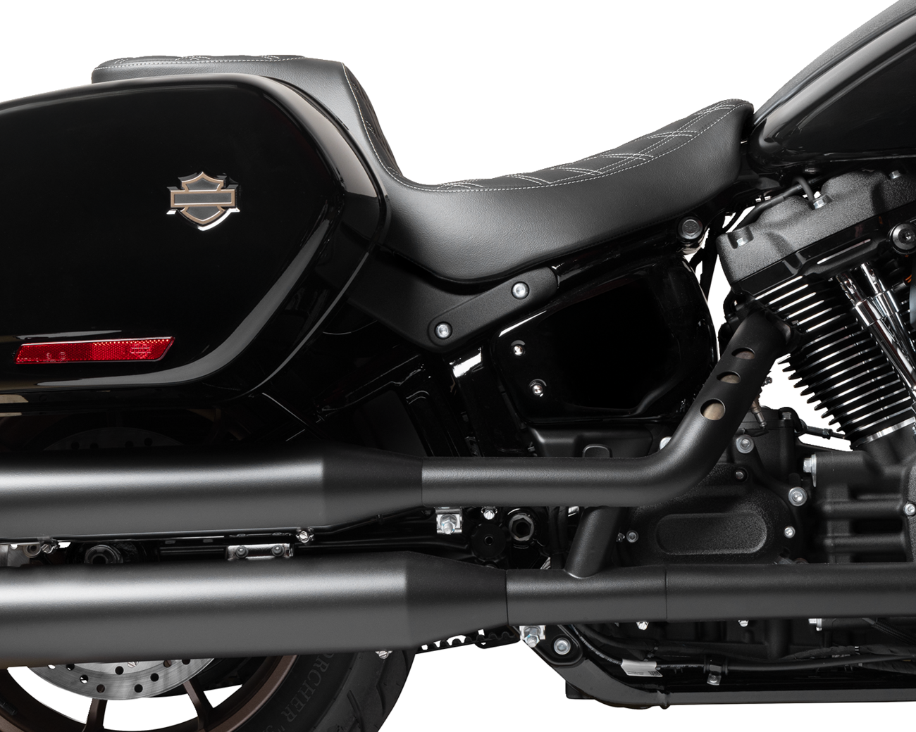 Drag Specialties Seats Predator 2-Up Seat - Vinyl - Double Diamond - Silver Stitching - FLSB/FXLRS '18-'24
