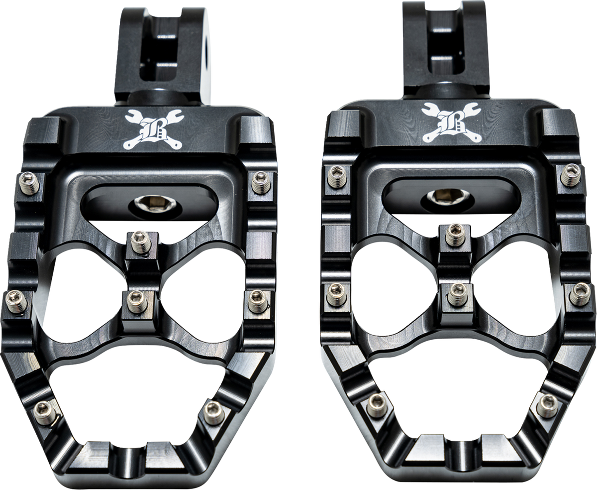 Burly Brand MX Evolution Passenger Pegs - Black - Softail