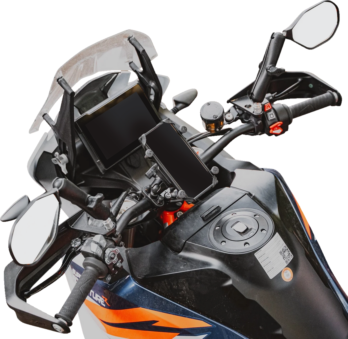 RAM Mounts Tough-Mirror™ - Side View - Oval - Black - Right With Ball