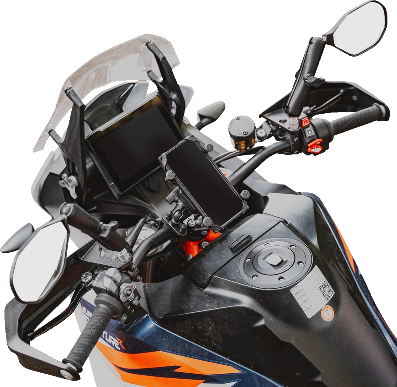 RAM Mounts Tough-Mirror™ - Side View - Oval - Black - Right With Ball