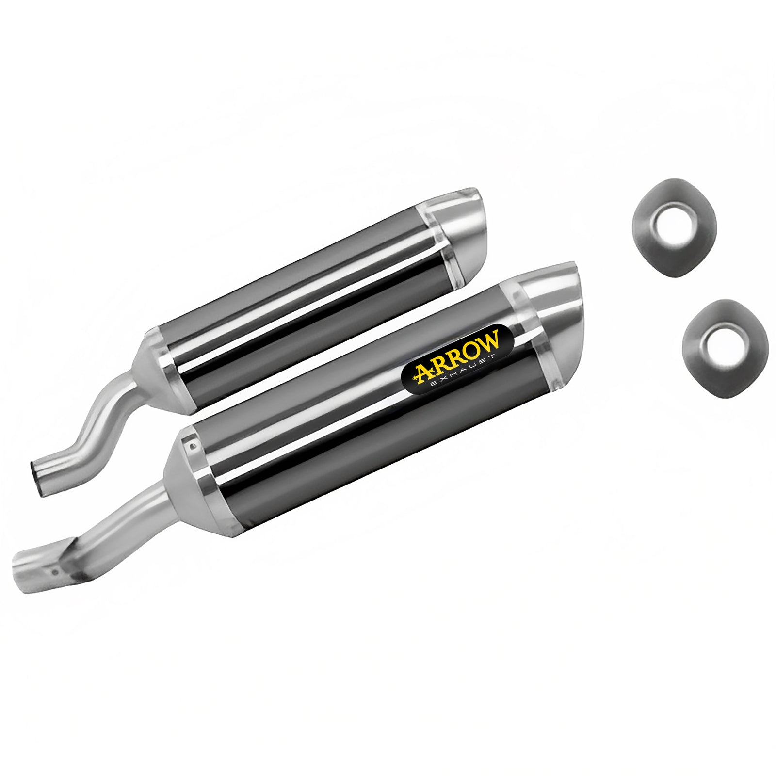 Arrow 71755AON Thunder Approved Aluminium Dark Slip Ons (Right And Left)