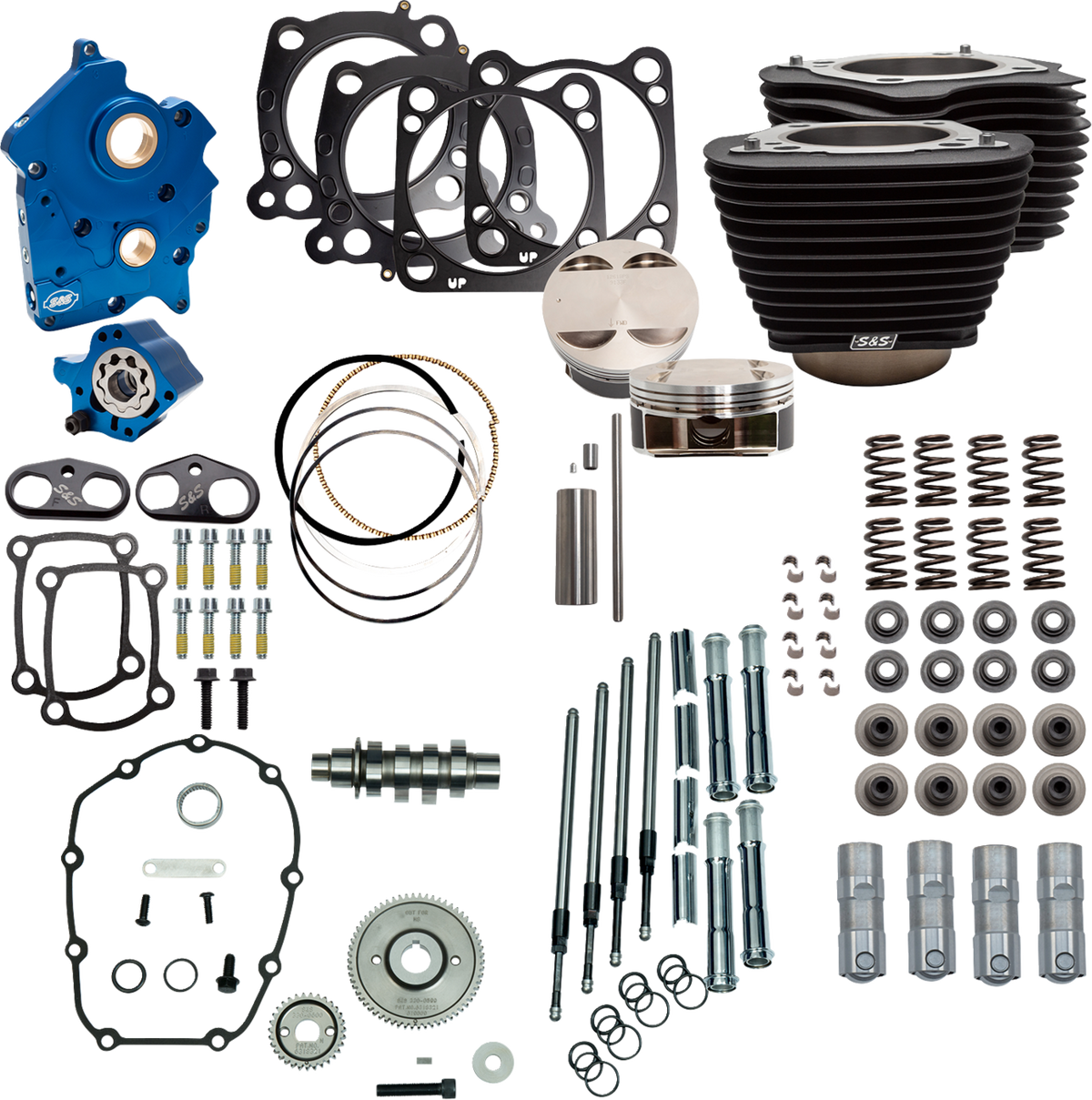 S&amp;S Cycle Power Pack - 4.500" Stroke - Oil Cooled - Black W/O Highlights - M8
