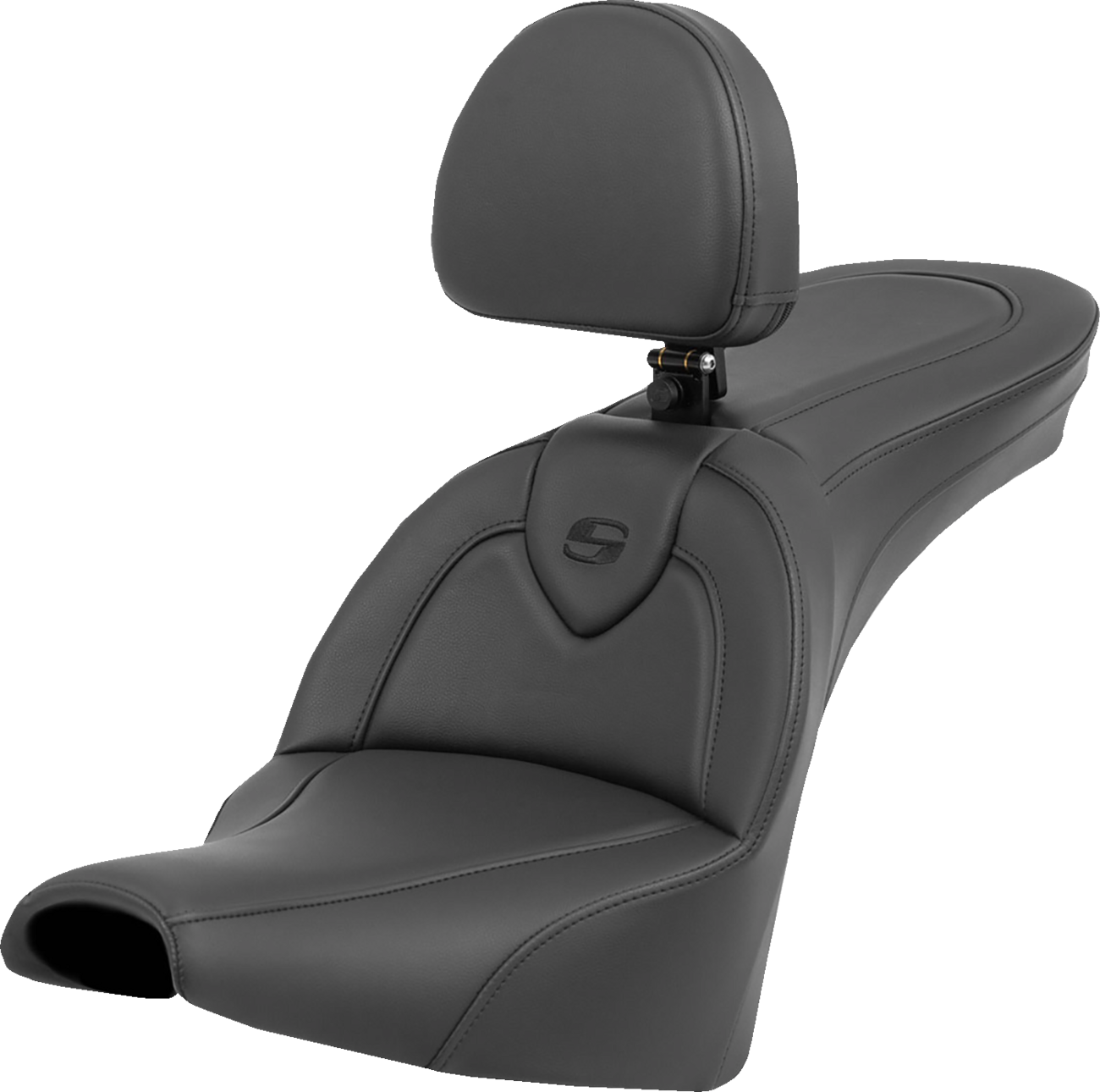 Saddlemen Roadsofa™ Seat - With Backrest - Black/Black Stitching - FXBB/FXST '18-'24