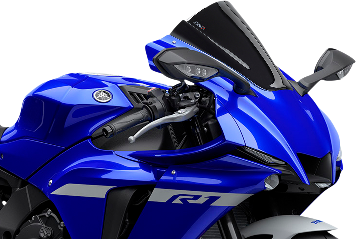 PUIG HI-Tech Parts Race Windscreen - 13-1/4" - Black - YZF-R1