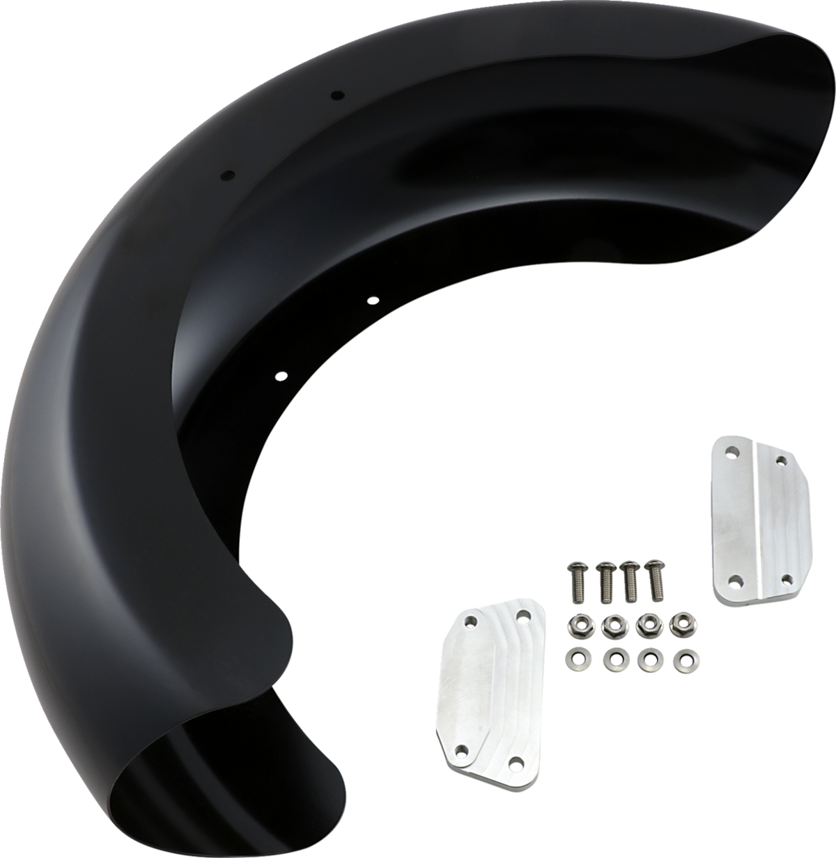 Klock Werks Roller Front Fender - Black - 18" - HD Softail