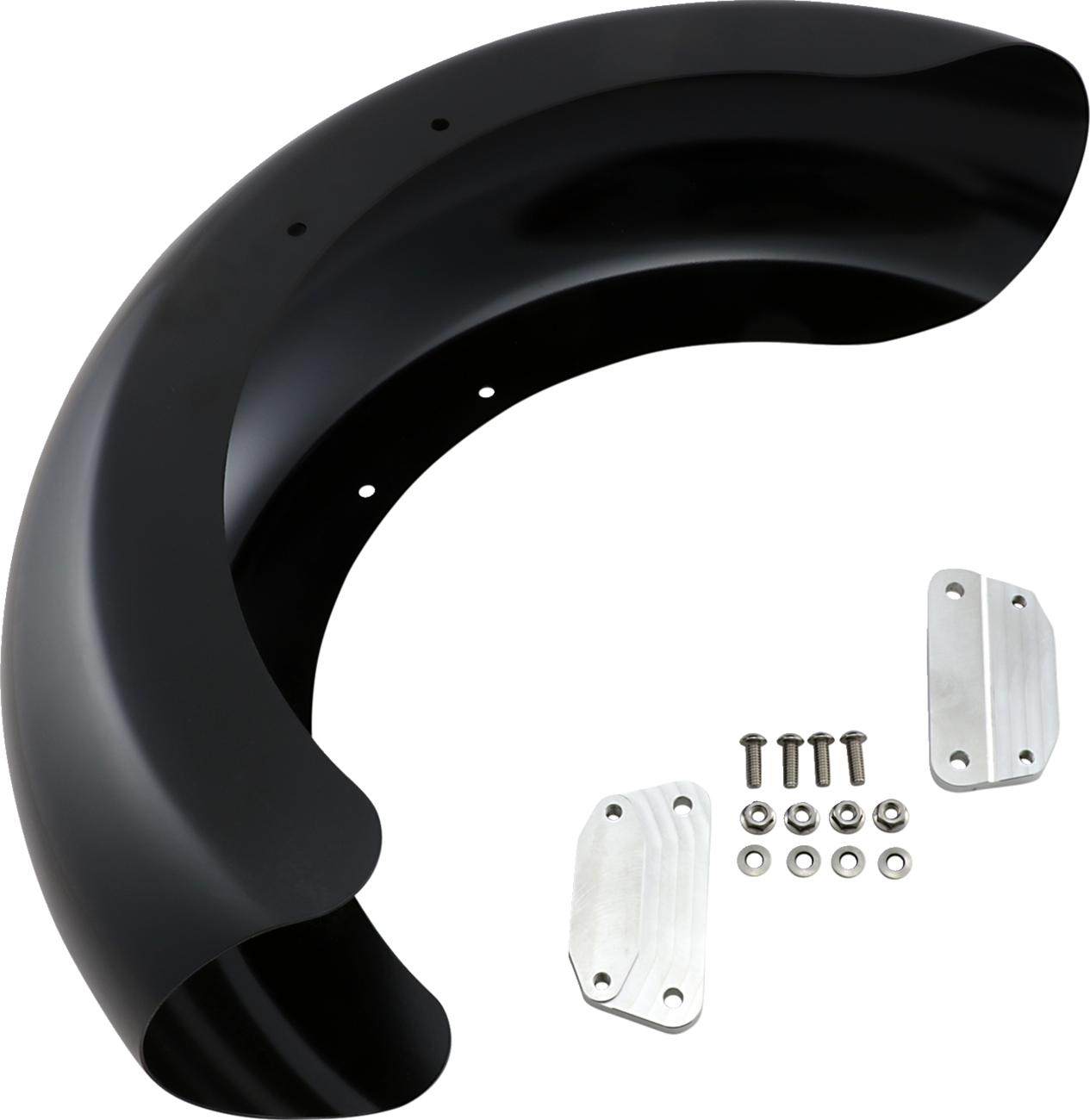 Klock Werks Roller Front Fender - Black - 18" - HD Softail