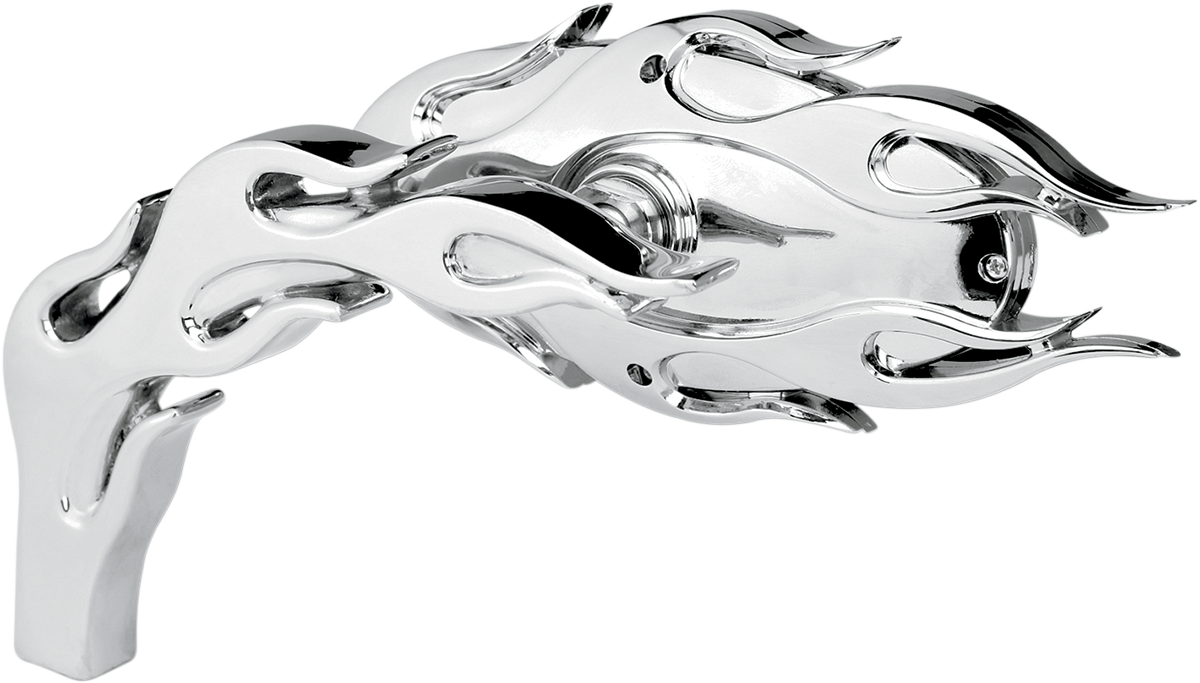 Arlen NESS Mirror - Micro - Flamed - Side View - Oval - Chrome - Left