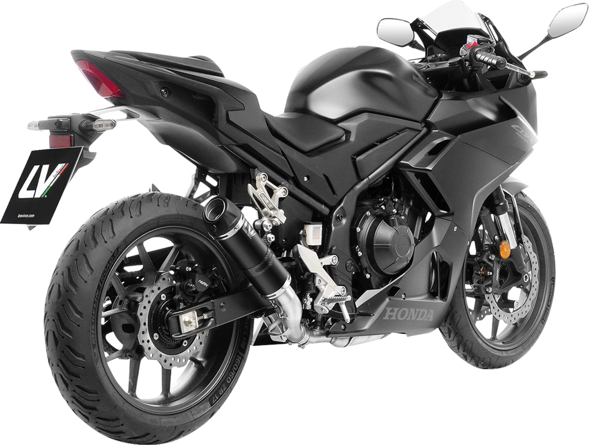LeoVince GP Corsa Evo Slip-On Muffler - Black Stainless Steel - CB/CBR 500 F/R/X