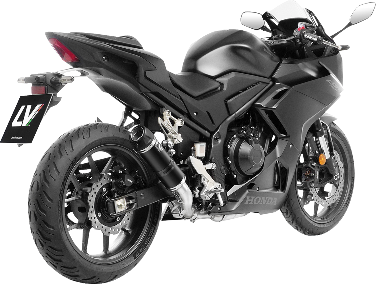 LeoVince GP Corsa Evo Slip-On Muffler - Black Stainless Steel - CB/CBR 500 F/R/X