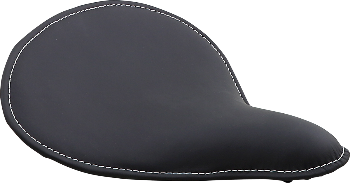 Drag Specialties Seats Spring Solo Seat - Large - Low-Profile - Black W/ White Perimeter Stitch