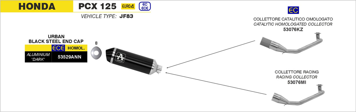 53076KZ Catalytic Homologated Header For Urban Exhaust