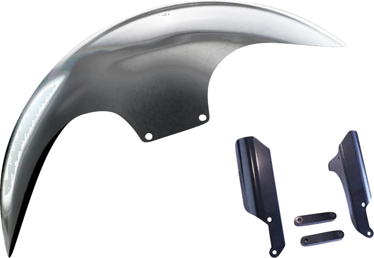 Paul Yaffe Bagger Nation Cafe Front Fender - 19" OE Wheel - With Black Fork Adapters
