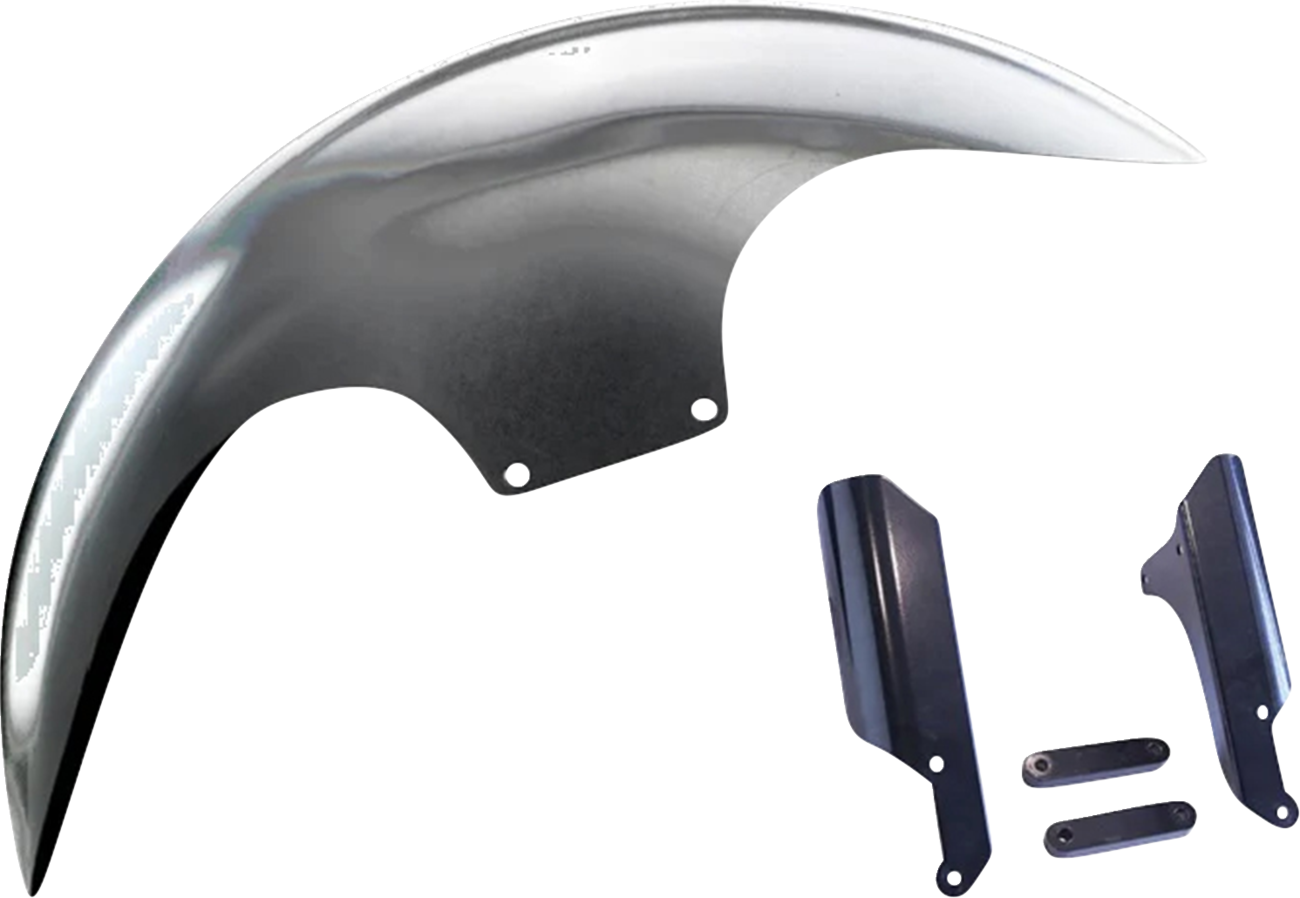Paul Yaffe Bagger Nation Cafe Front Fender - 19" OE Wheel - With Black Fork Adapters