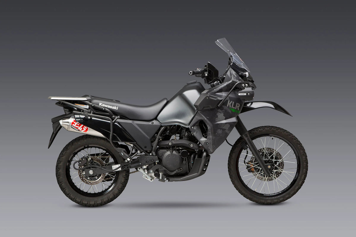 Yoshimura KLR650 2022-26 Race RS-2 Stainless Slip-On Exhaust, W/ Stainless Muffler