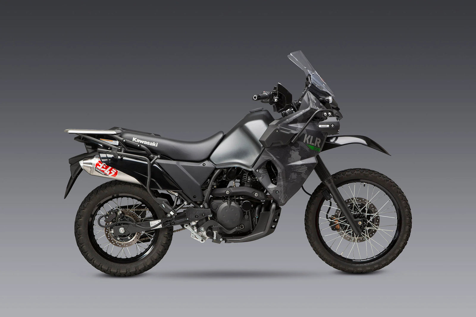 Yoshimura KLR650 2022-26 Race RS-2 Stainless Slip-On Exhaust, W/ Stainless Muffler