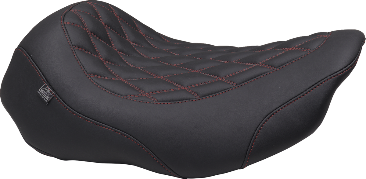 Mustang Wide Tripper™ Seat - Solo - Dark Cherry Stitching - FLT/FLH '23-'25
