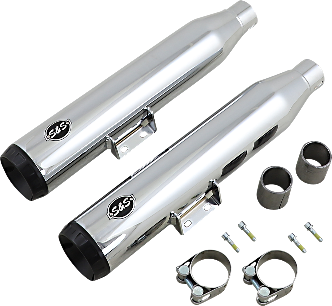 S&S Cycle Grand National Slip-On Mufflers - 50-State - Chrome - FLHC/FLDE
