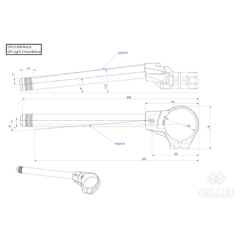 Gilles Tooling GP-Light 2 Clip On Handle Bar Kit for BMW S1000RR K67