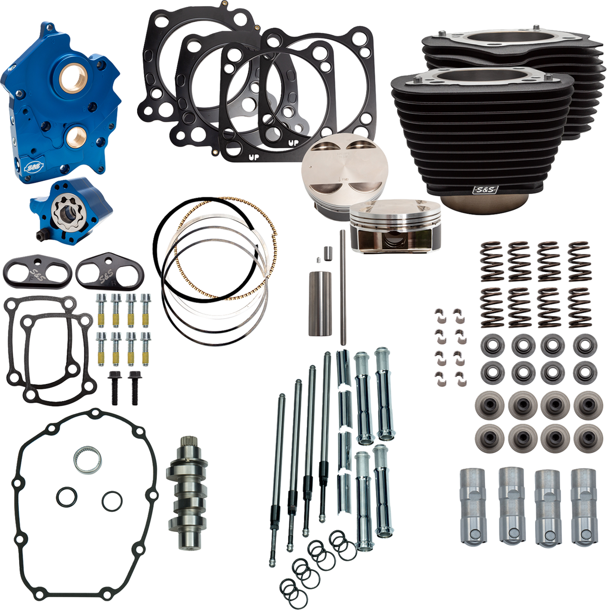 S&amp;S Cycle Power Pack - 4.500" Stroke - Oil Cooled - Black W/O Highlights - M8