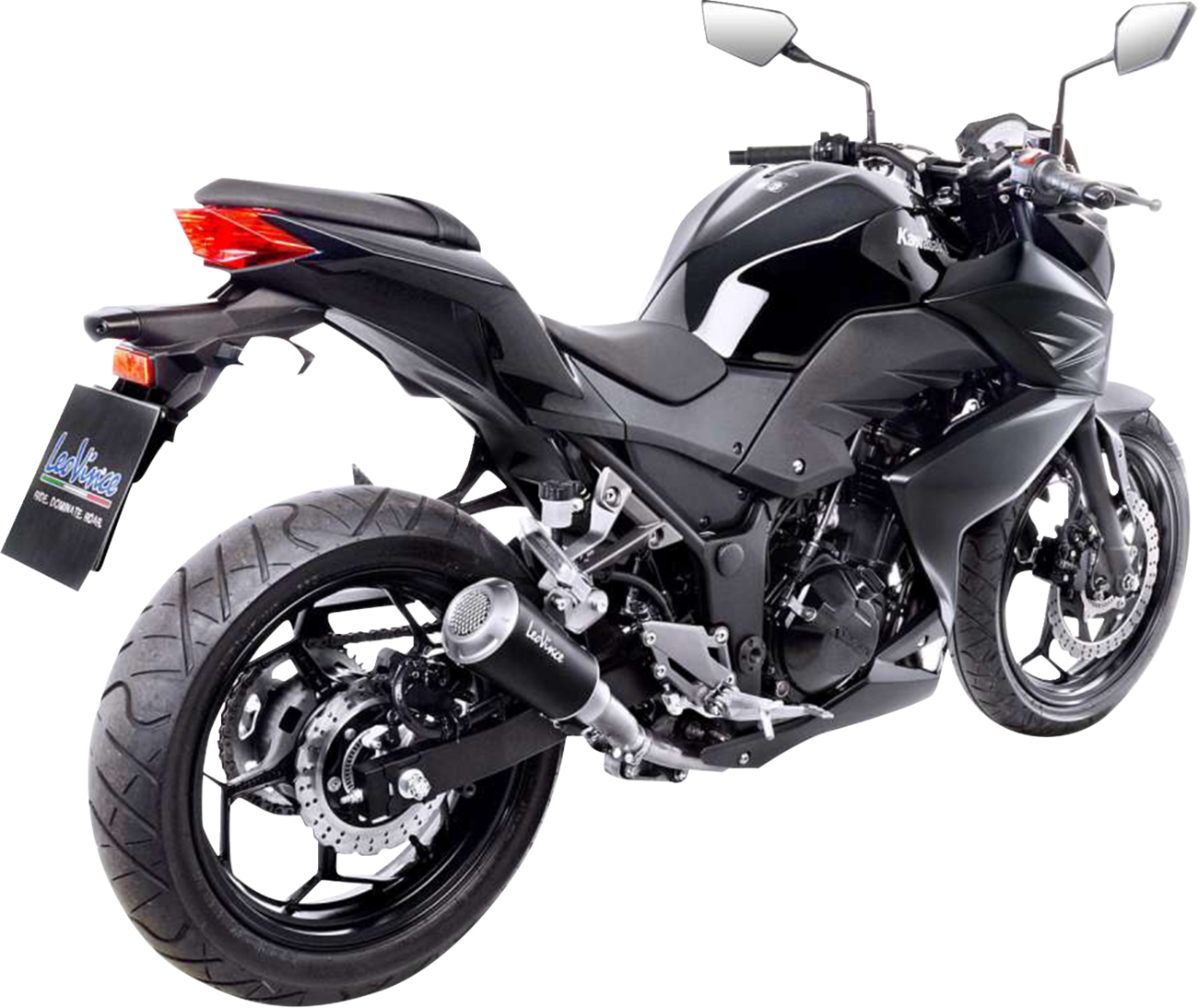 LeoVince LV-10 Slip-On Muffler - Black Stainless Steel - Ninja 300