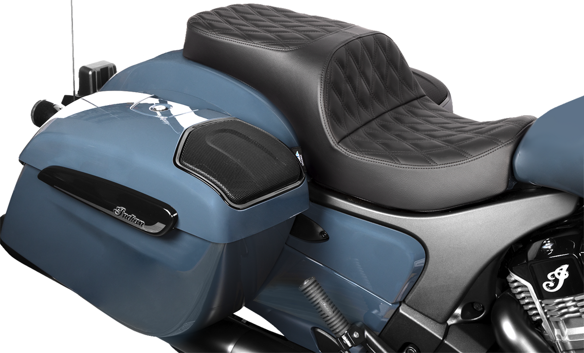 Drag Specialties Seats Freedom Seat - Vinyl/Solar Leather - Double Diamond Black Stitch - Challenger '20-'25/Chieftain '25