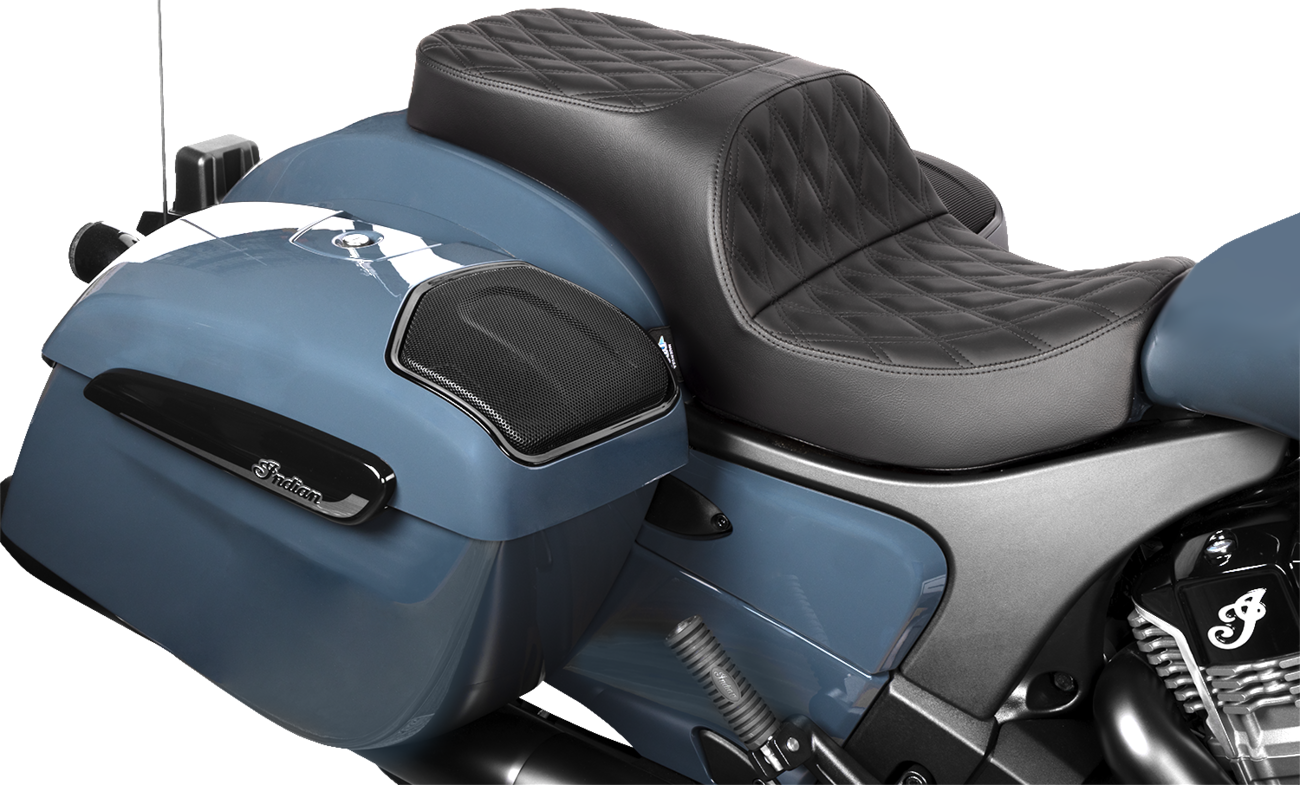 Drag Specialties Seats Freedom Seat - Vinyl/Solar Leather - Double Diamond Black Stitch - Challenger '20-'25/Chieftain '25