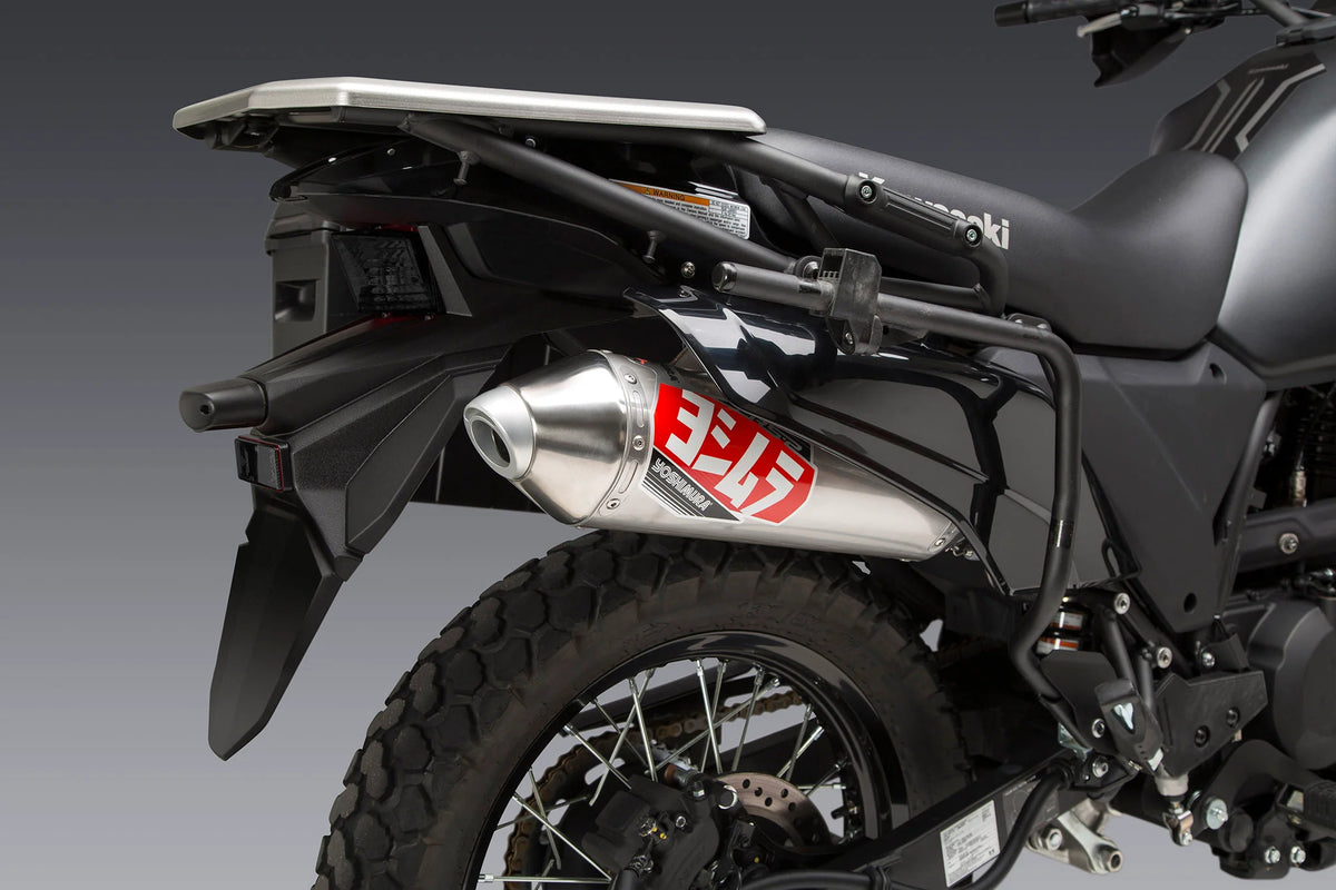 Yoshimura KLR650 2022-26 Race RS-2 Stainless Slip-On Exhaust, W/ Stainless Muffler