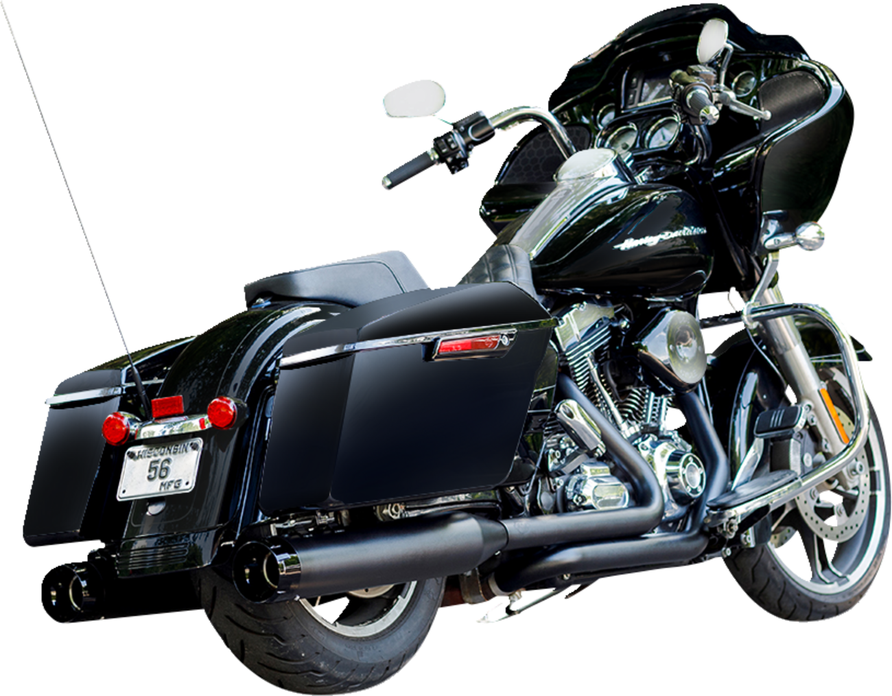 S&S Cycle 4-1/2" MK45 Performance Mufflers - Black With Black Thruster