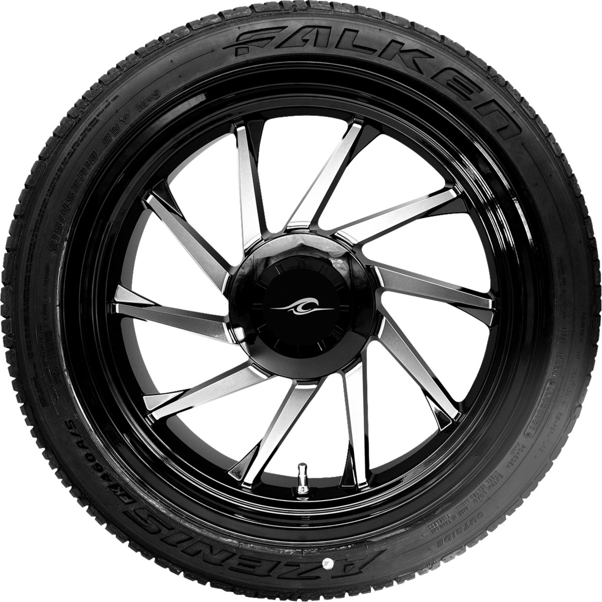 Coastal Moto Hurricane 3D Rear Left Wheel - Black Cut (18") | Falken Tire (215/45zr18)