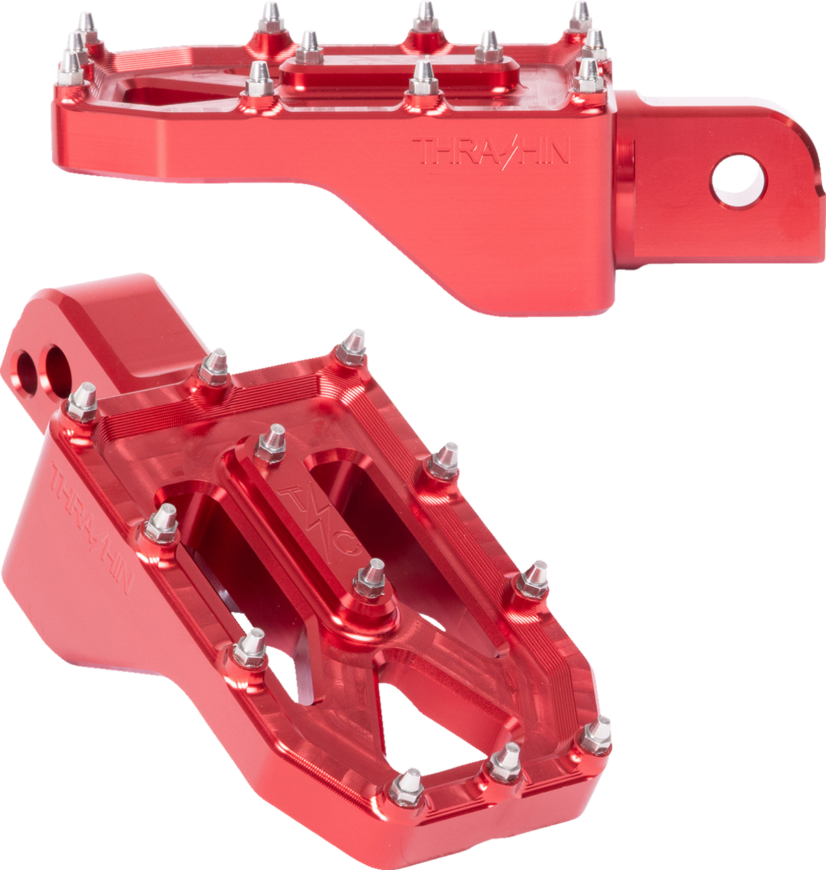 Thrashin Supply CO. Aggressor Foot Pegs - Rear - Red - FL/FX '18-'25
