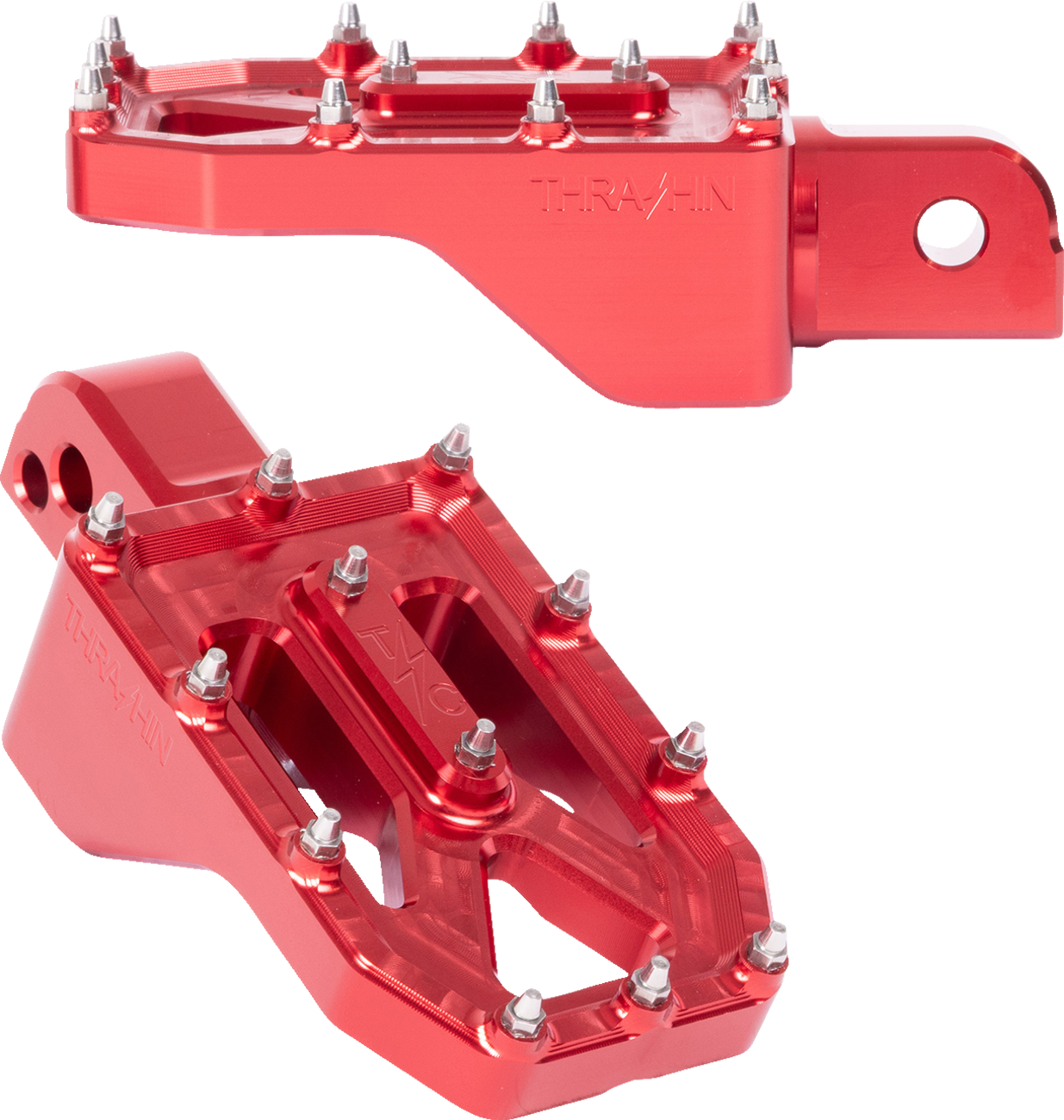 Thrashin Supply CO. Aggressor Foot Pegs - Rear - Red - FL/FX '18-'25
