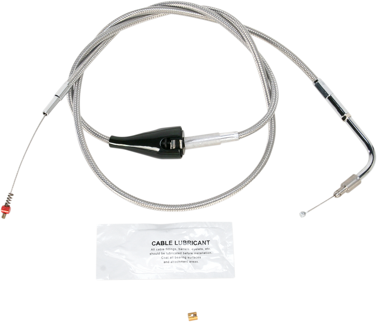 Barnett Stainless Steel Idle Cable - Cruise - +8" - '02-'07 FLH