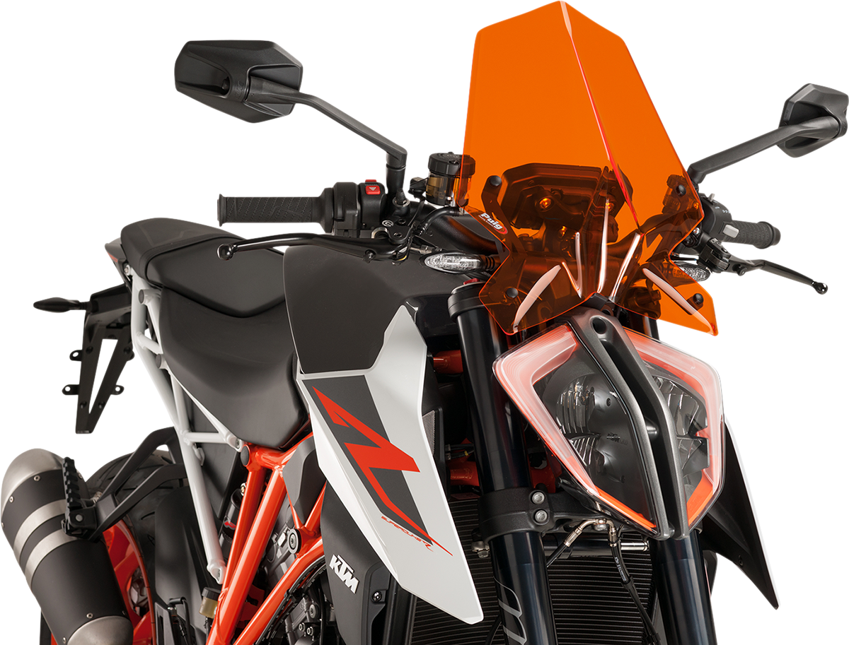 PUIG HI-Tech Parts New Generation Windscreen - 16-1/4" - Orange - KTM