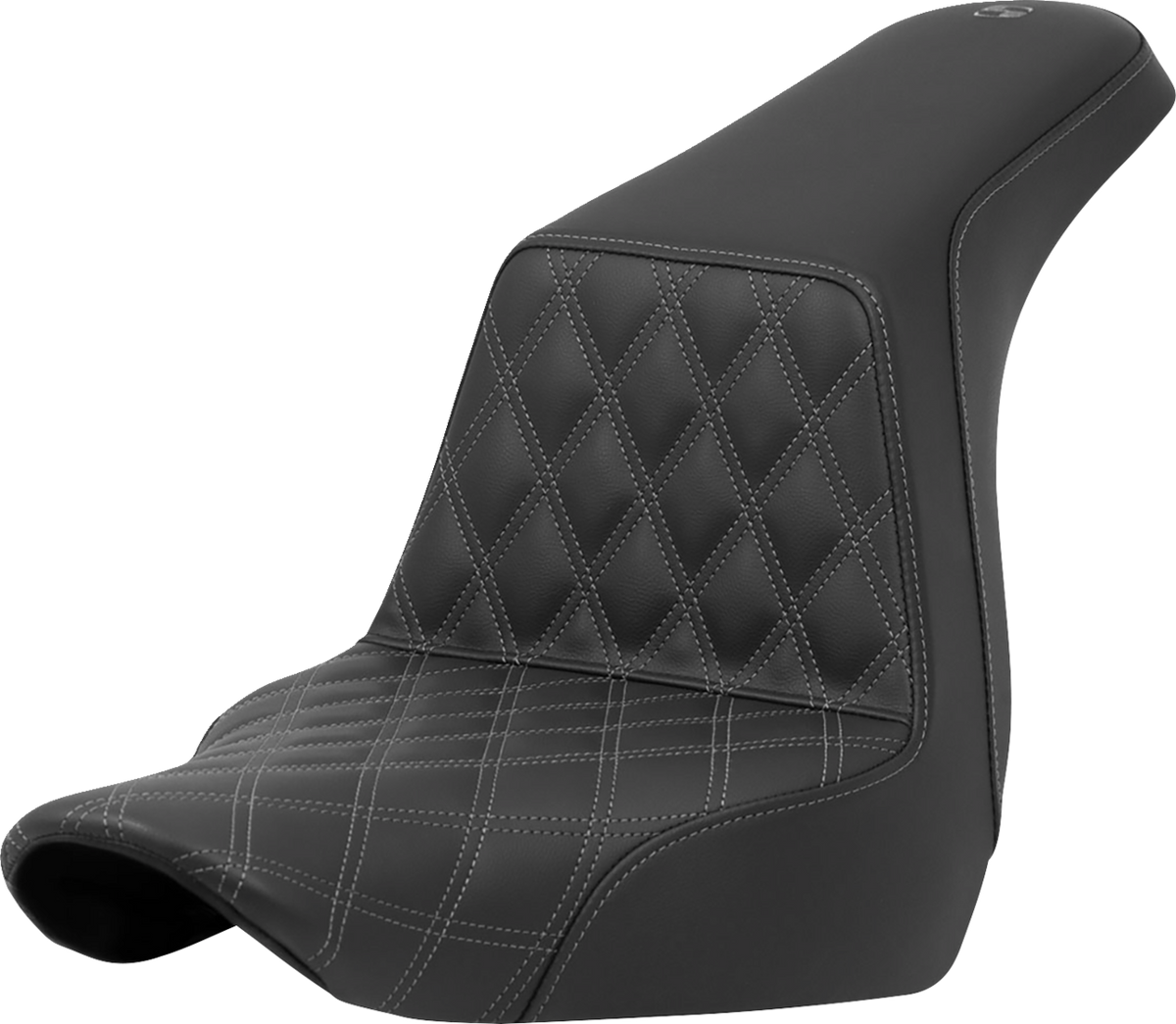 Saddlemen Step-Up Seat - Front Lattice Stitch - Gray Stitch - FXLR/FLSB '18-'24
