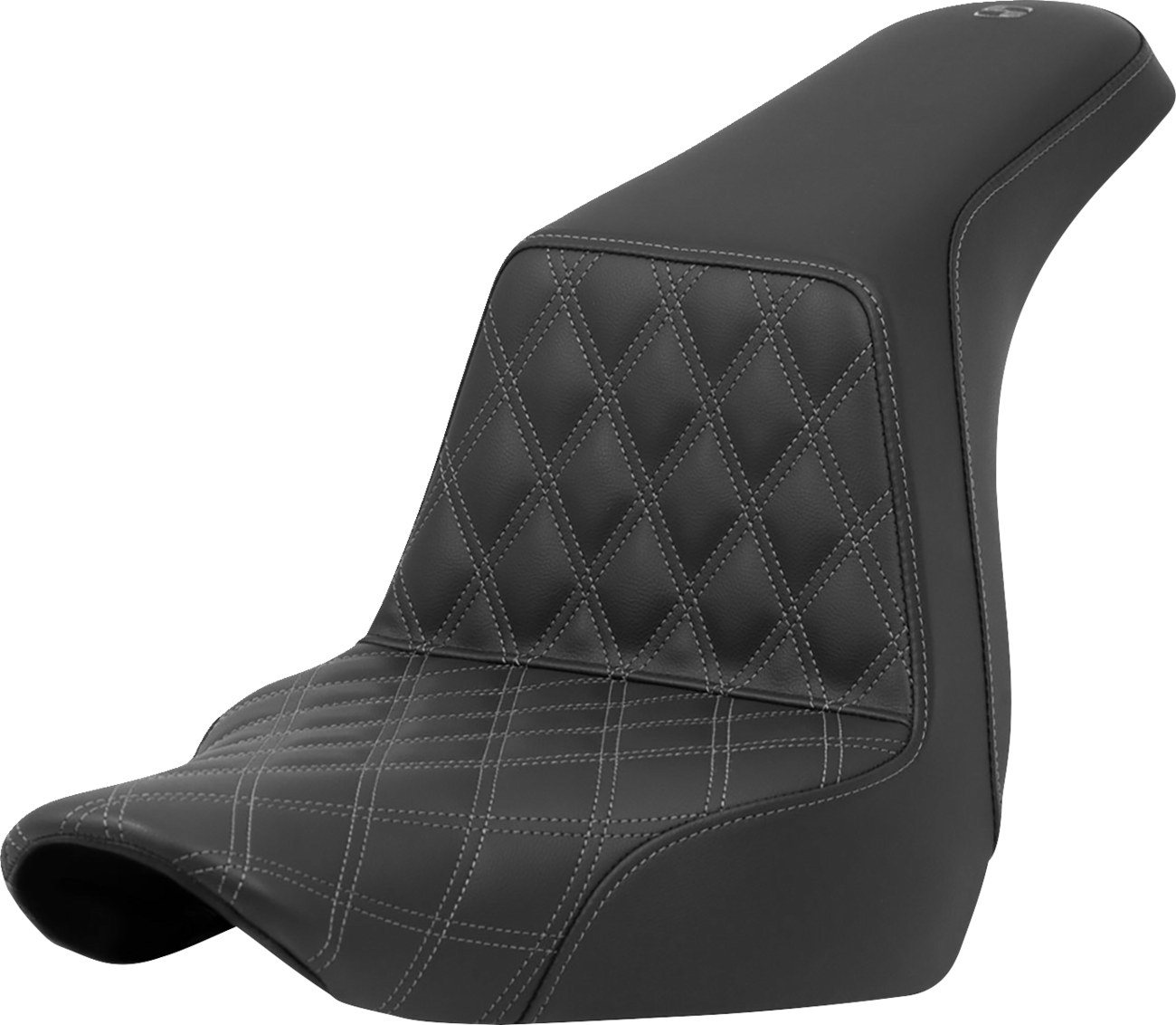 Saddlemen Step-Up Seat - Front Lattice Stitch - Gray Stitch - FXLR/FLSB '18-'24