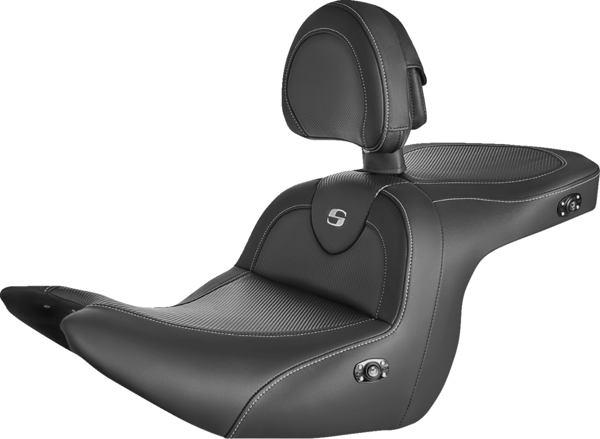 Saddlemen Roadsofa™ Carbon Fiber Heated Seat - Black - With Backrest - GL1800 '18-'24