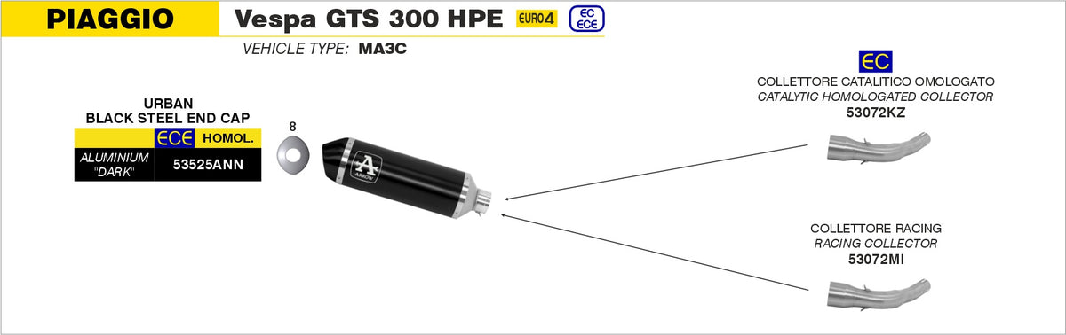 53072KZ Catalytic Homologated Link Pipe For Urban Exhaust