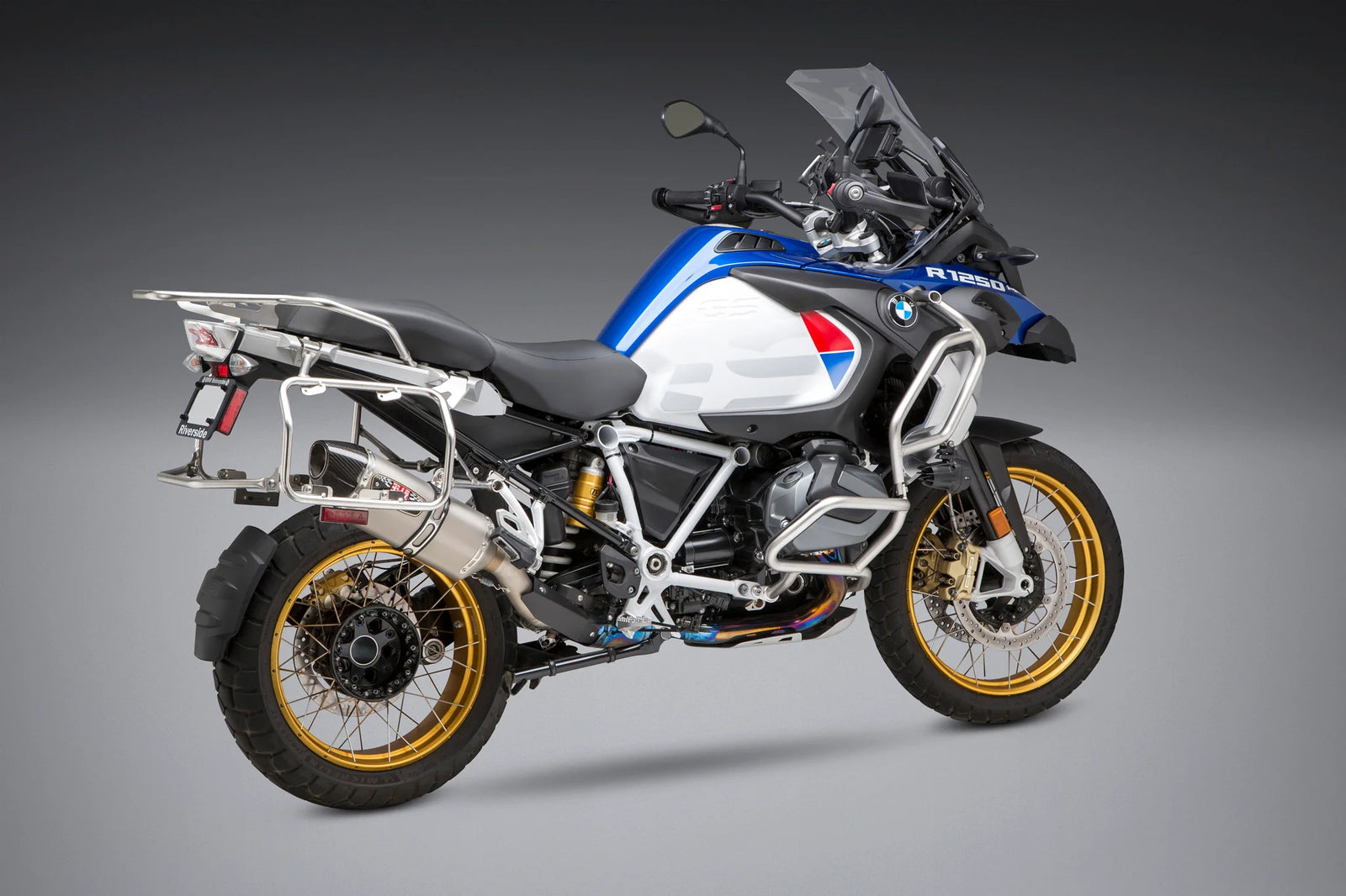 Yoshimura R1200GS/R1250GS 13-22 R-77 Stainless Slip-On Exhaust, W/ Stainless Muffler