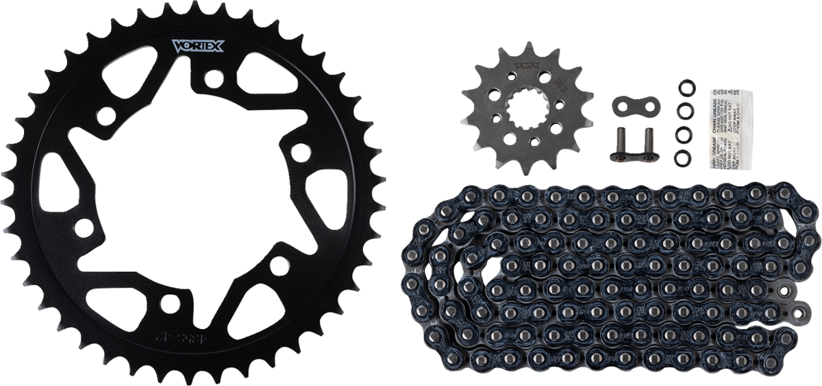 Vortex Chain And Sprocket Kit - WSS - Black - Kawasaki EX 300 Ninja