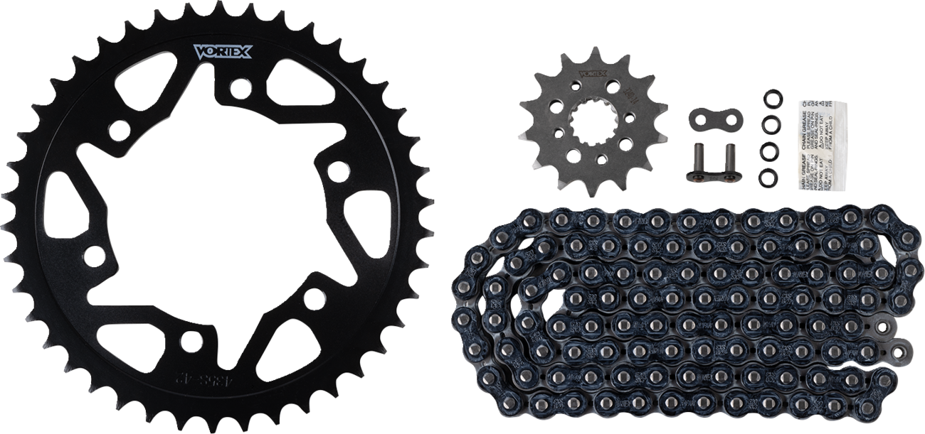 Vortex Chain And Sprocket Kit - WSS - Black - Kawasaki EX 300 Ninja